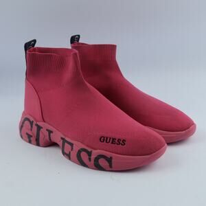 Guess Women’s Pause Knit Wedge Red Textile fabric size 7M